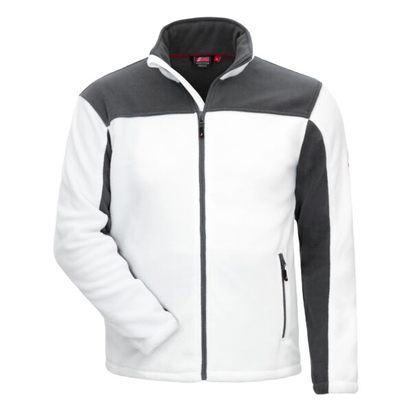 NITRAS MOTION TEX PLUS, Fleece-Jacke, weiß / grau, OEKO-TEX