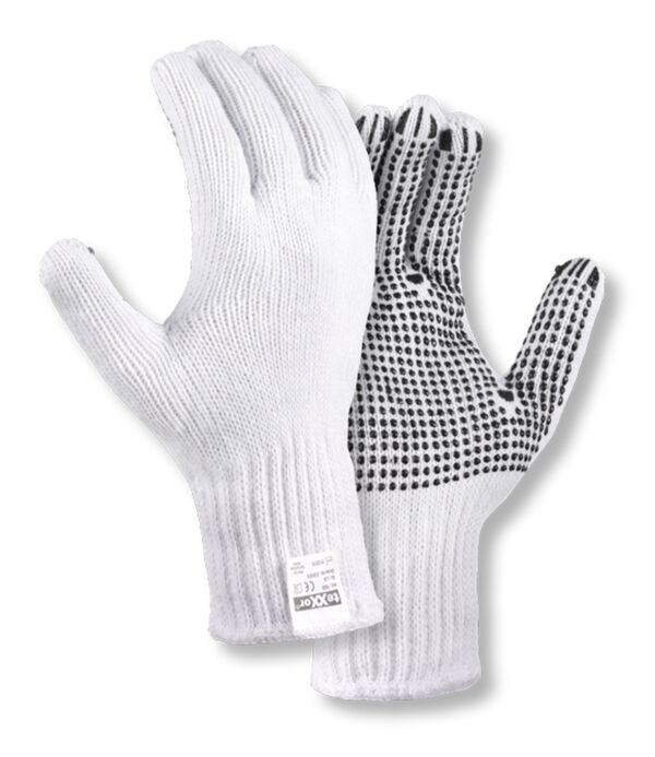 teXXor® Grobstrick-Handschuhe BAUMWOLLE/POLYESTER, weiß, einseitig genoppt