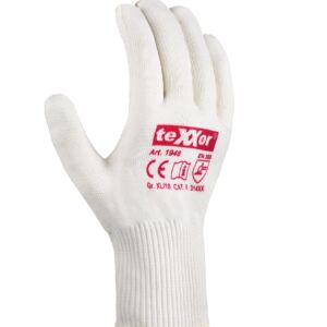 teXXor® Feinstrick-Handschuhe BAUMWOLLE/NYLON, beige/rote Noppen
