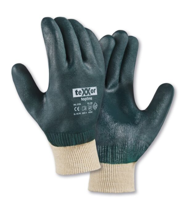 teXXor® PVC-Handschuhe GRÜN MIT STRICKBUND