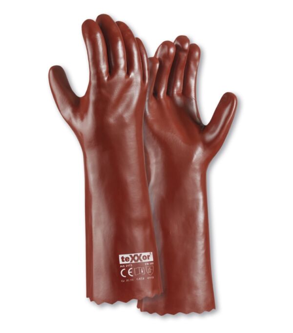 teXXor® PVC-Handschuhe ROTBRAUN, 45 cm