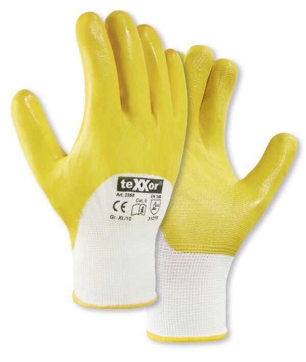 teXXor® Polyester-Strickhandschuhe NITRIL BESCHICHTET