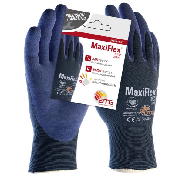 ATG® MaxiFlex® Elite™ Nylon-Strickhandschuhe (34-274 HCT), SB-Verpackung
