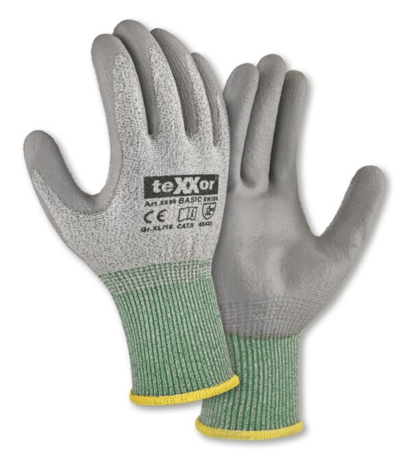 teXXor® PU-Schnittschutz-Strickhandschuhe CUT B – Basic