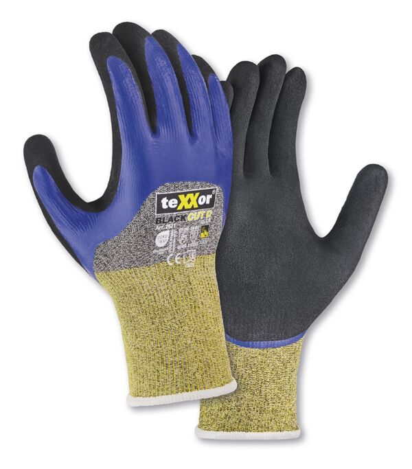 teXXor® Schnittschutz-Strickhs. BLACK CUT® D 3/4 besch.