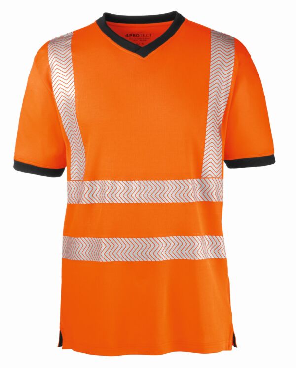 4PROTECT® Warnschutz UV-T-Shirt MIAMI, leuchtorange/grau