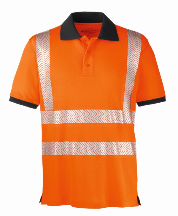 4PROTECT® Warnschutz UV-Poloshirt ORLANDO, leuchtorange/grau
