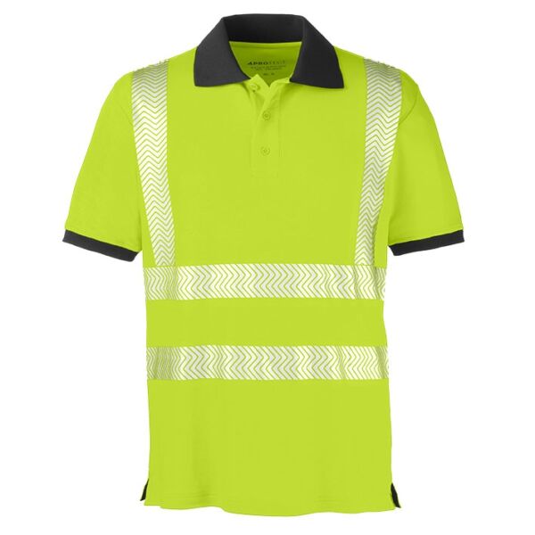 4PROTECT® Warnschutz UV-Poloshirt ORLANDO, leuchtgelb/grau