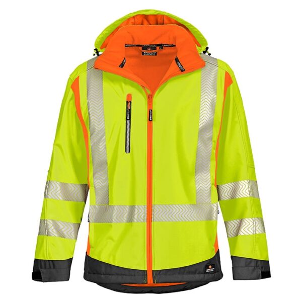4PROTECT® Warnschutz-Softshelljacke HOUSTON, leuchtgelb/leuchtorange