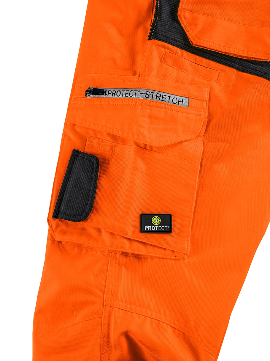 4PROTECT® Warnschutz-Latzhose ALABAMA, leuchtorange/grau