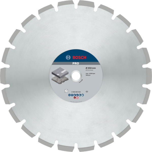 Bosch PROFESSIONAL Diamanttrennscheibe Asphalt 450 x 25,4 mm