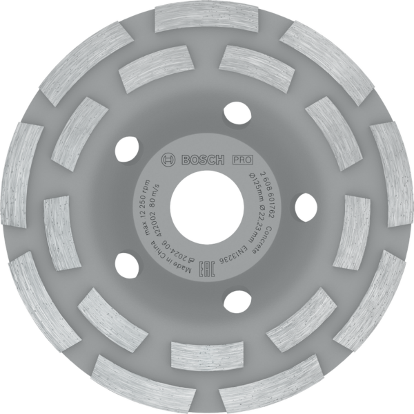 Bosch PROFESSIONAL Diamanttopfscheibe Beton 125 x 22,23 mm, zweireihig